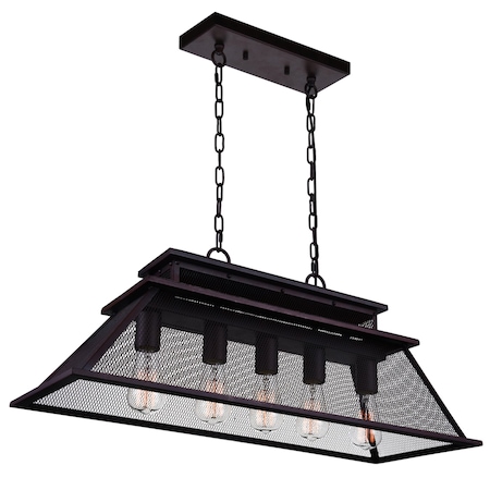 Cwi Lighting Savill 5 Light Island Chandelier With Reddish Black Finish 9745P32-5-219
